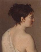 Elise Bruyere Study of a young woman,half-length,in profile,wearing a white robe oil painting reproduction